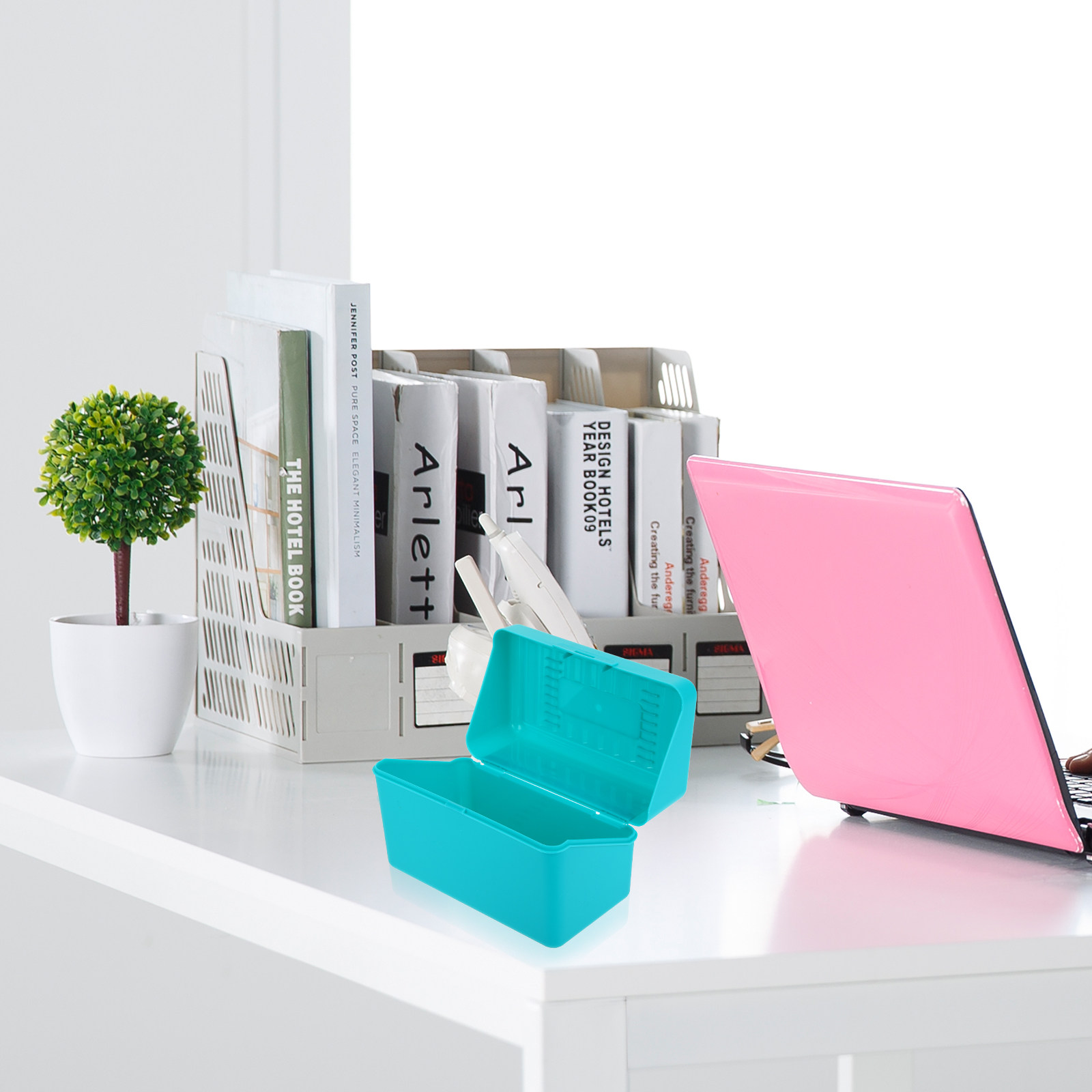 Index Card Holder - 4 Peças Caixa Organizadora de Cartões