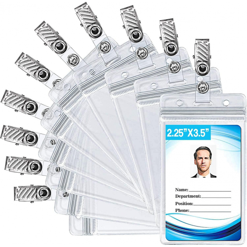Index Card Holder - Porta-cartões de identificação com clipe de