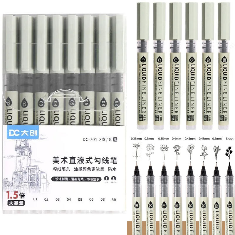Conjunto de 12 Canetas Pretas  - Correction Pen Fine avaliação e preço