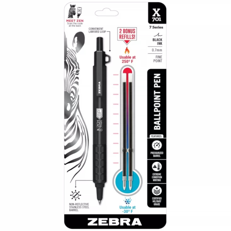 Caneta esferográfica de aço in - Zebra Pen F-301 avaliação e preço