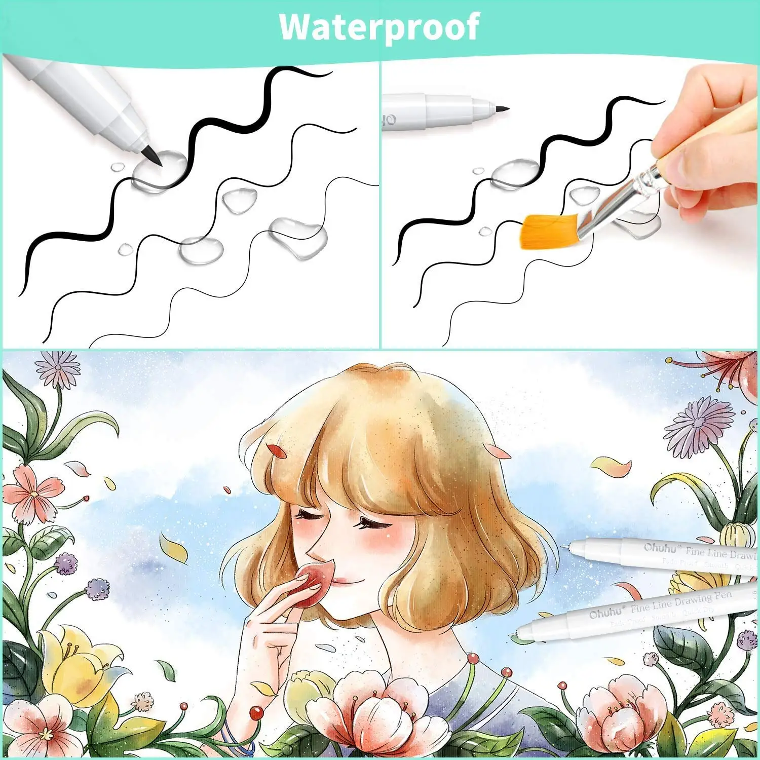 Ohuhu micro caneta fineliner c - Correction Pen Fine avaliação e preço